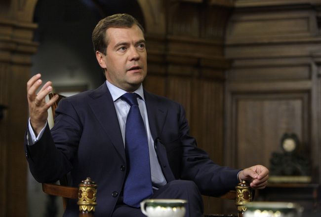 Президент РФ Дмитрий Медведев дал интервью представителям швейцарских СМИ