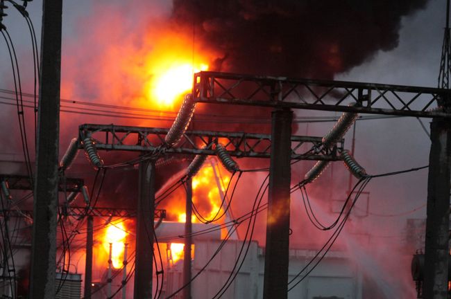 Пожар на электроподстанции Сабурово