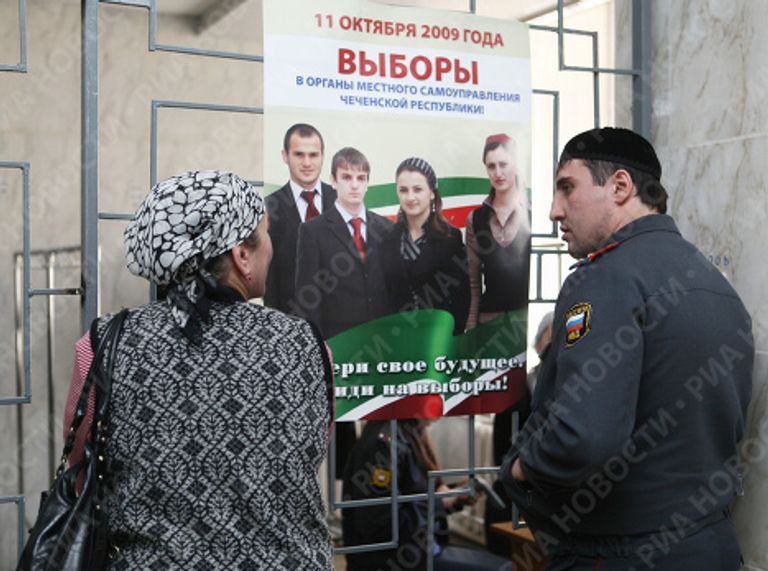 На избирательном участке № 34 в Грозном На избирательном участке № 34 в Грозном