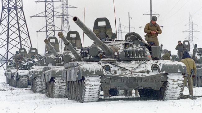Ввод российских войск в Чечню в 1994 г, архивное фото