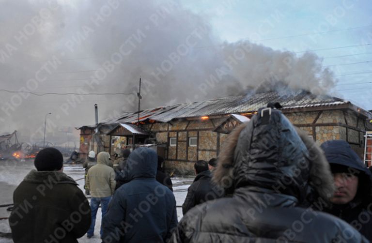 Пожар на рынке Пирогово в Подмосковье Пожар на рынке Пирогово в Подмосковье