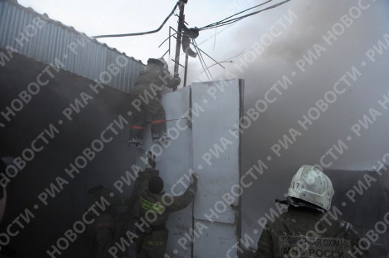 Пожар на рынке Пирогово в Подмосковье Пожар на рынке Пирогово в Подмосковье