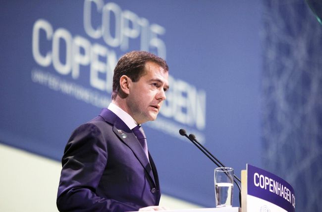 Президент России Дмитрий Медведев на саммите ООН по климату в Копенгагене Президент России Дмитрий Медведев на саммите ООН по климату в Копенгагене