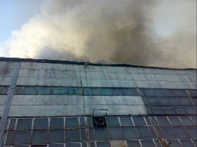 Пожар на предприятии СУАЛ - Порошковая металлургия в Иркутской области