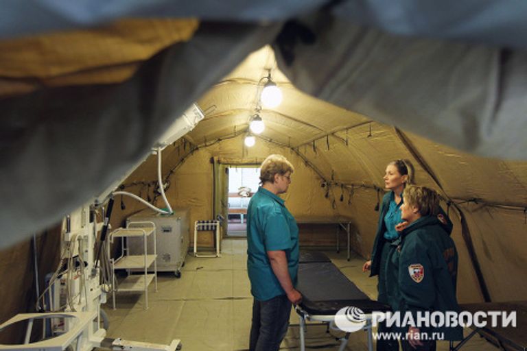 Развертывание аэромобильного госпиталя МЧС РФ в Чили Развертывание аэромобильного госпиталя МЧС РФ в Чили