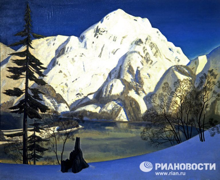 Картина Рокуэлла Кента Вид с Лисьего острова. Аляска Картина Рокуэлла Кента Вид с Лисьего острова. Аляска