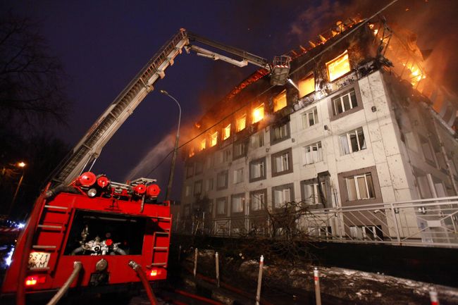 Пожар в бизнес-центре на севере Москвы Пожар в бизнес-центре на севере Москвы