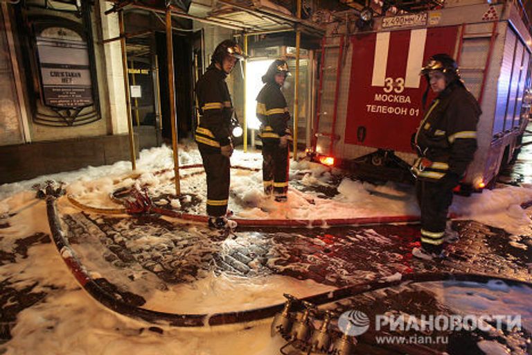 Пожар в здании Театра имени Станиславского в Москве