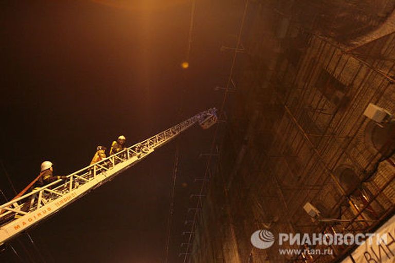 Пожар в здании Театра имени Станиславского в Москве
