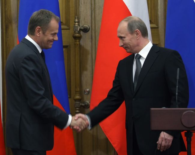Пресс-конференция Владимира Путина и Дональда Туска