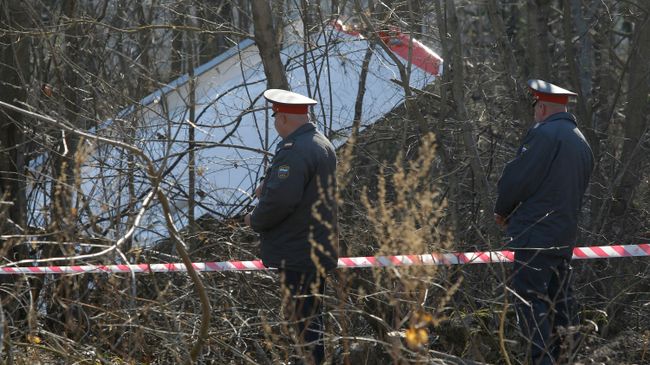 Место падения польского самолета Ту-154 под Смоленском Место падения польского самолета Ту-154 под Смоленском