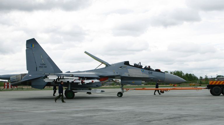 Истребитель Су-30МКМ, изготовленный по заказу ВВС Малайзии