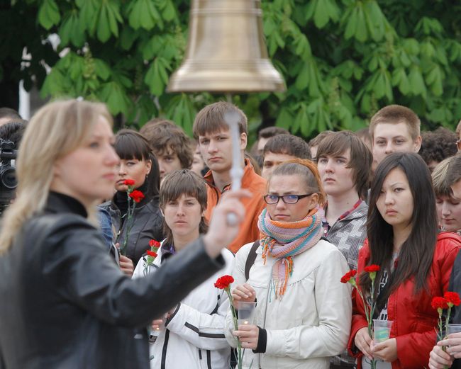Акция памяти жертв терактов в московском метро