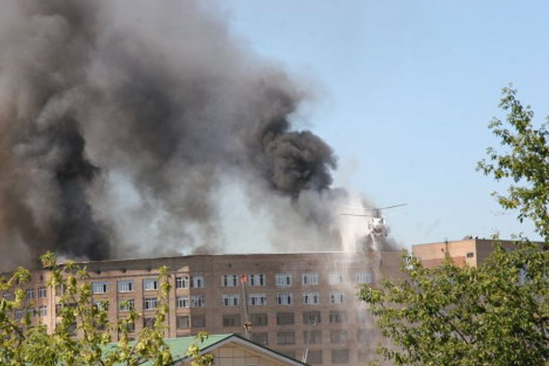 Пожар в здании ЦКБ Алмаз в Москве Пожар в здании ЦКБ Алмаз в Москве