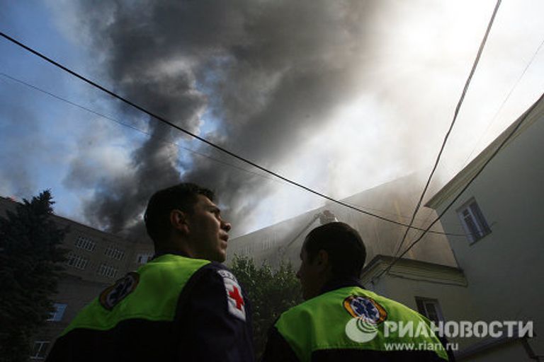 Пожар в здании ЦКБ Алмаз в Москве Пожар в здании ЦКБ Алмаз в Москве