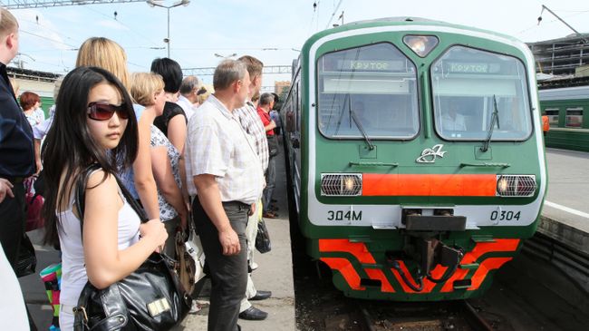 Электропоезда на Курском вокзале. Архив