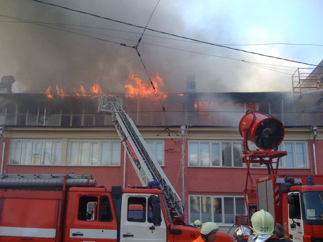 Пожар в Центре имени Грабаря в Москве