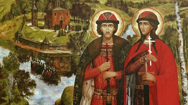 Фрагмент иконы Святые Борис и Глеб 