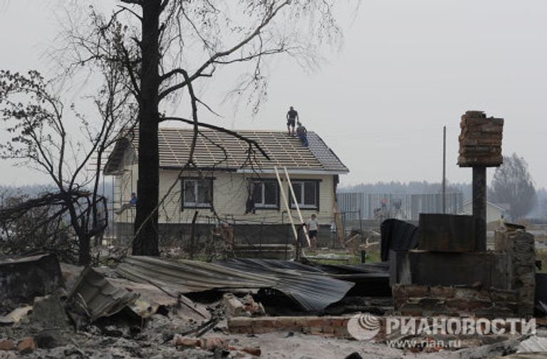 Восстановление деревни Верхняя Верея, пострадавшей от лесных пожаров
