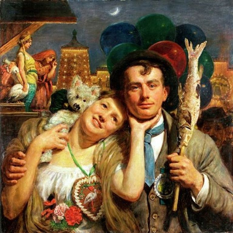 Картина художника Альфреда Шварцшильда Пара на Октоберфесте, 1928 год Картина художника Альфреда Шварцшильда Пара на Октоберфесте, 1928 год