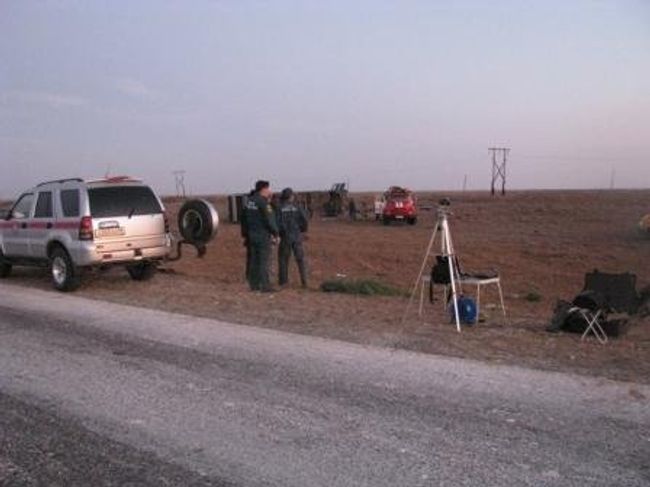 Авария на трассе в Калмыкии Авария на трассе в Калмыкии