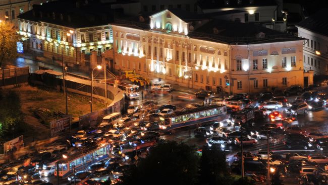 Автомобильная пробка в Москве