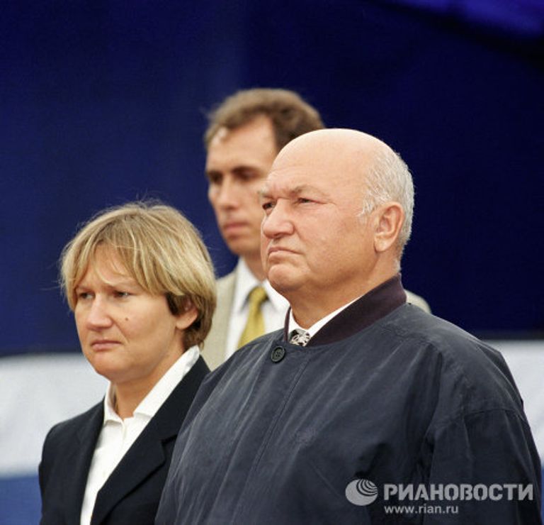 Президент Федерации конного спорта России Батурина и мэр Москвы Лужков