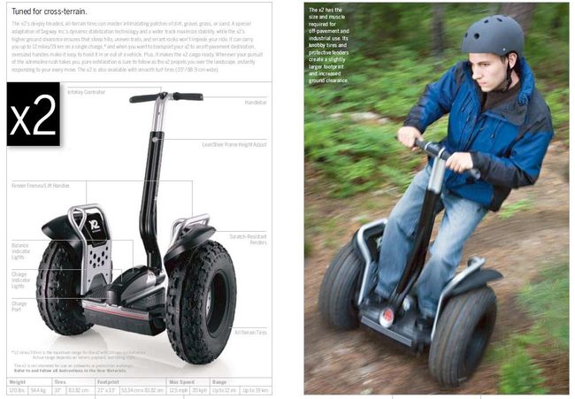 Фрагмент рекламной брошюры электроцикла Segway