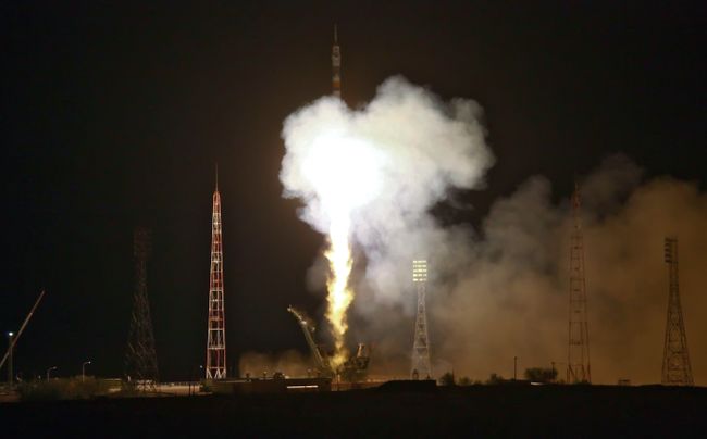 Состоялся запуск космического корабля Союз ТМА-М с российско- американским экипажем на борту