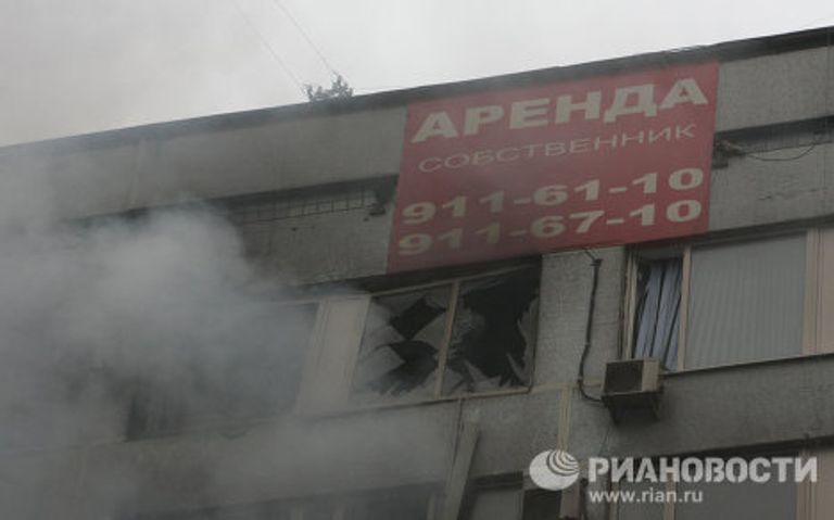 Пожар в центре Москвы