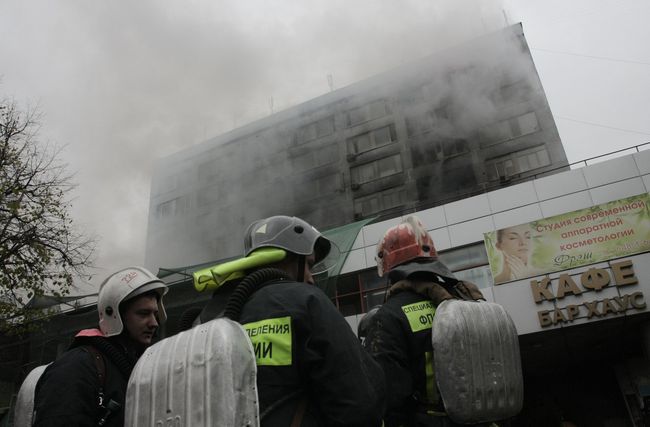 Пожар в центре Москвы
