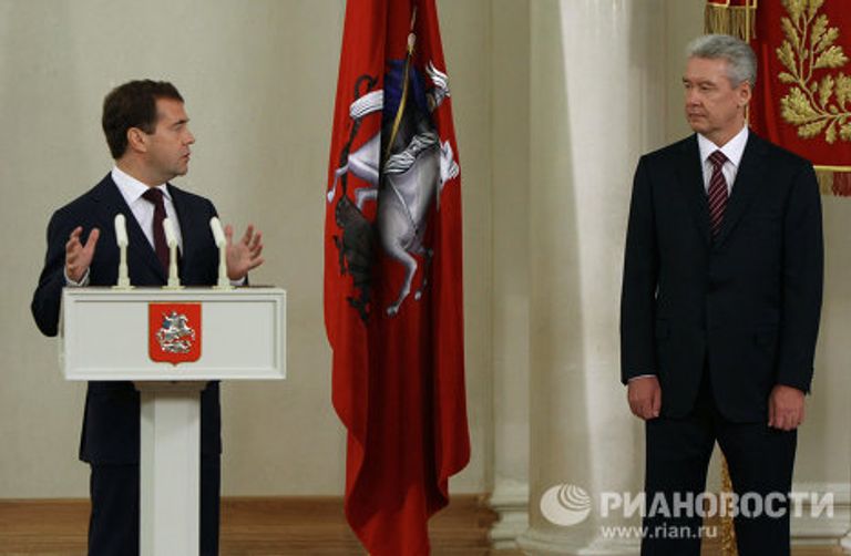 Президент РФ Дмитрий Медведев на церемонии инаугурации Сергея Собянина на пост мэра Москвы