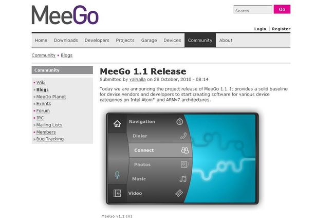 Вышел новый релиз мобильной операционной системы MeeGo Вышел новый релиз мобильной операционной системы MeeGo
