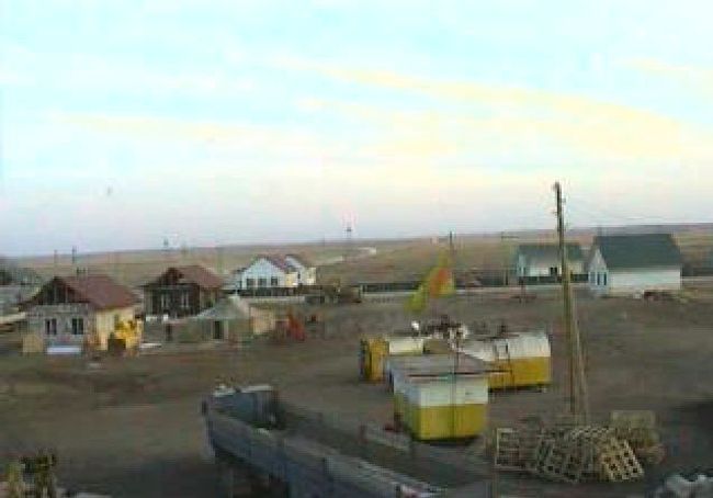 Стоп-кадр он-лайн трансляции строительства домов в поселке Николаевка Алтайского края