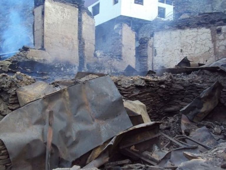 Пожар в дагестанском селе Цибари Пожар в дагестанском селе Цибари