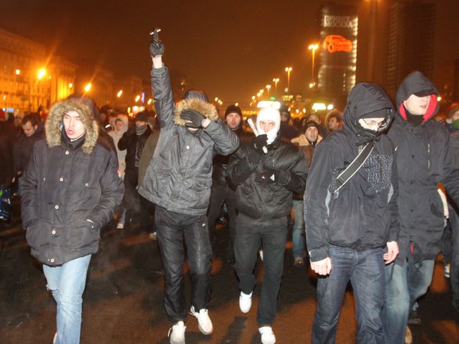 Акция фанатов Спартака в Москве Акция фанатов Спартака в Москве