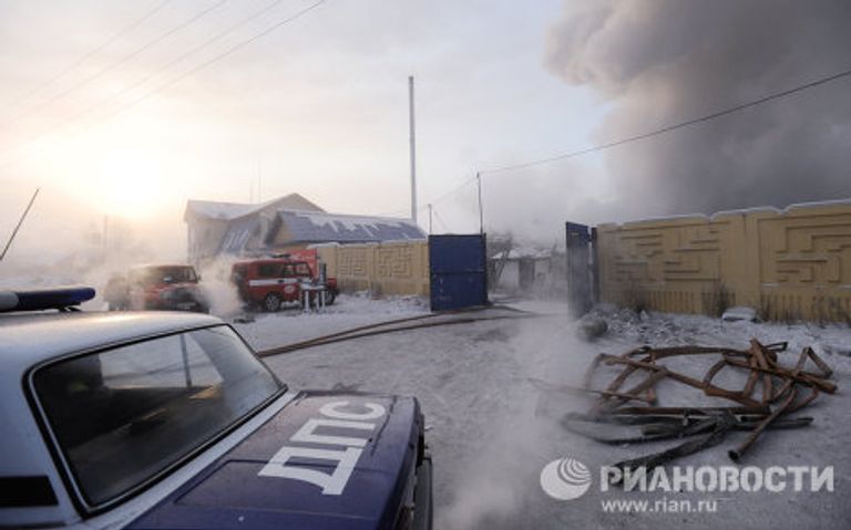 Пожар в сервисном центре Эльдорадо в Чите