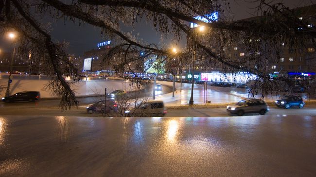 Последствия ледяного дождя в Москве