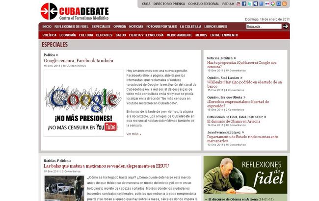 Скриншот сайта Cubadebate Скриншот сайта Cubadebate