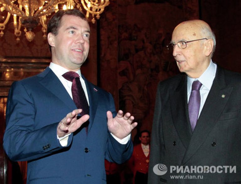 Президент РФ Д.Медведев встретился с президентом Италии Джорджо Наполитано Президент РФ Д.Медведев встретился с президентом Италии Джорджо Наполитано
