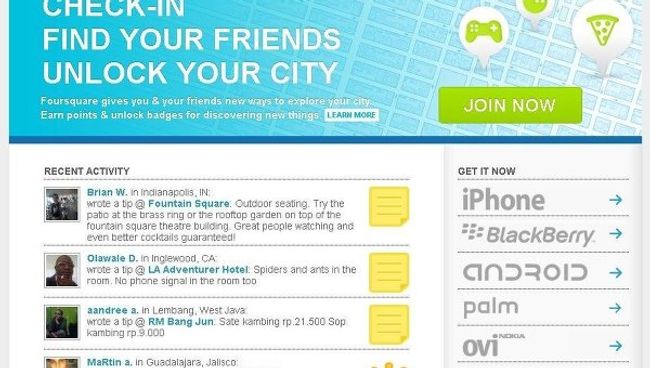 Геолокационный сервис Foursquare