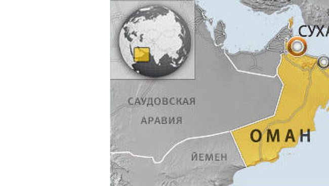 Город Сохар в Омане, карта