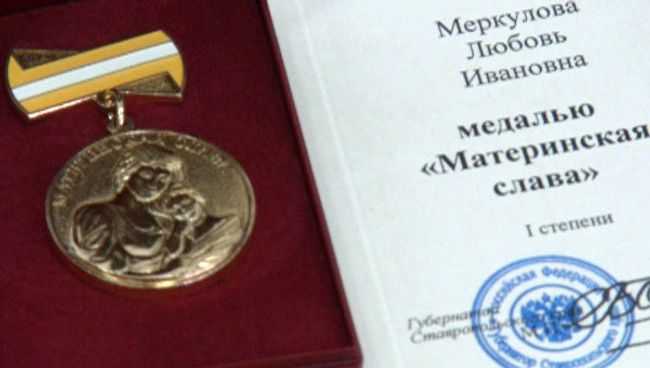 Медалью Материнская слава наградили 89 многодетных мам Ставролполья 