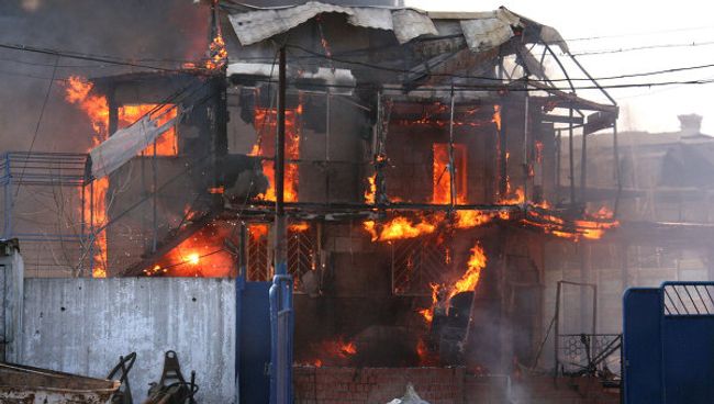 Пожар на газораспределительной станции в поселке Западный Одинцовского района