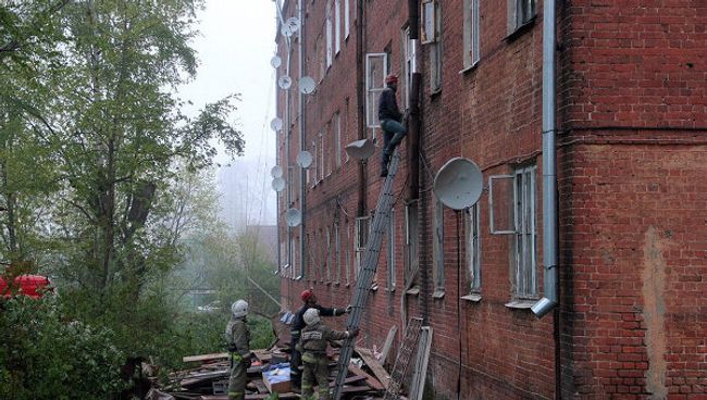 Обрушение дома в Струнино Владимирской области