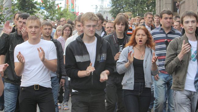Несанкционированная акция протеста движения Революция через социальные сети в Минске