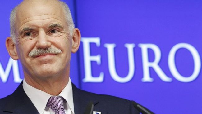Премьер-министр Греции Йоргос Папандреу выступает на саммите лидеров стран Еврозоны в Брюсселе. Архив Премьер-министр Греции Йоргос Папандреу выступает на саммите лидеров стран Еврозоны в Брюсселе. Архив
