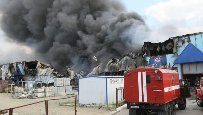 Пожар в Новосибирске Пожар в Новосибирске