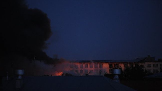 Пожар на территории Микояновского мясокомбината Пожар на территории Микояновского мясокомбината