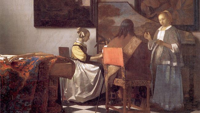 Ян Вермеер (Делфтский) Концерт (1658-1660). Картина была украдена из музея Изабеллы Стюарт Гарднер в Бостоне в 1990 году, ее приблизительная стоимость на сегодняшний день - 100 миллионов долларов. Ян Вермеер (Делфтский) Концерт (1658-1660). Картина была украдена из музея Изабеллы Стюарт Гарднер в Бостоне в 1990 году, ее приблизительная стоимость на сегодняшний день - 100 миллионов долларов.